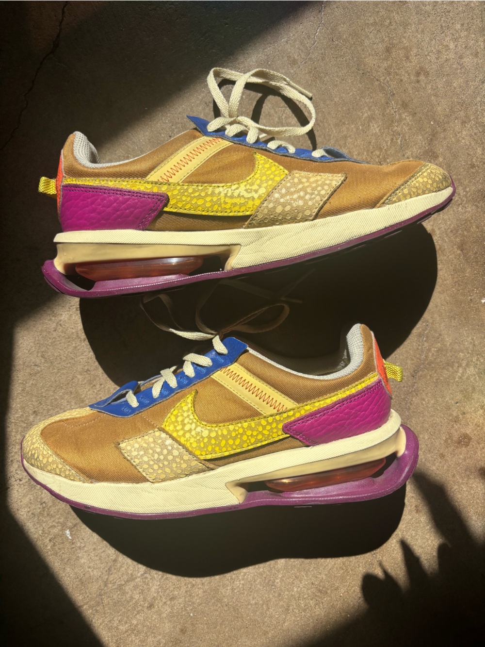 Women’s Multi-Color Fashion Sneakers - Yellow/Pink Accent